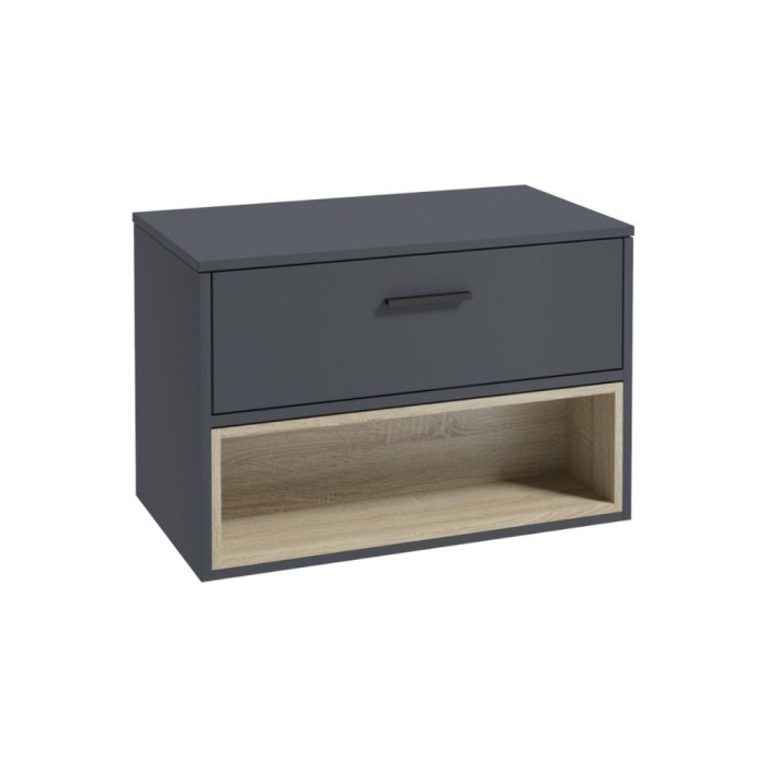 Malmo 80cm 1 Drawer Countertop Basin w/ Open Shelf