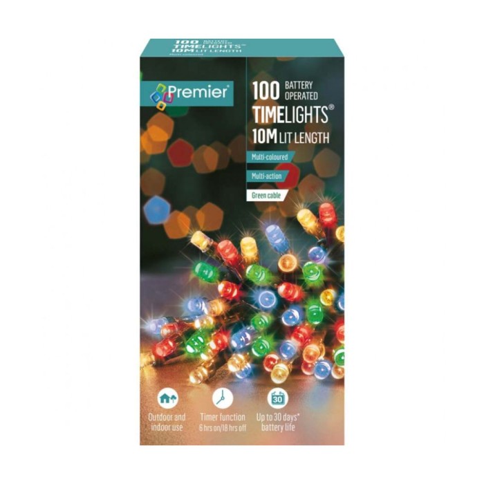 100 Battery Operated TimeLights - Multi-Coloured