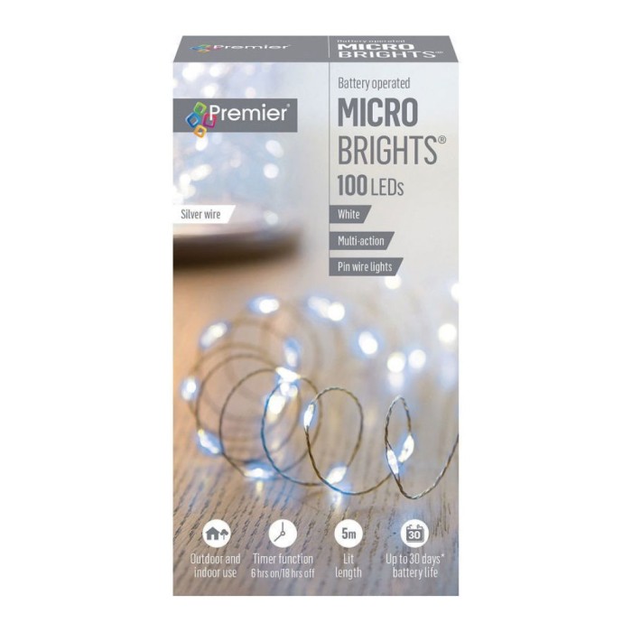 100 Battery Operated MicroBrights - White