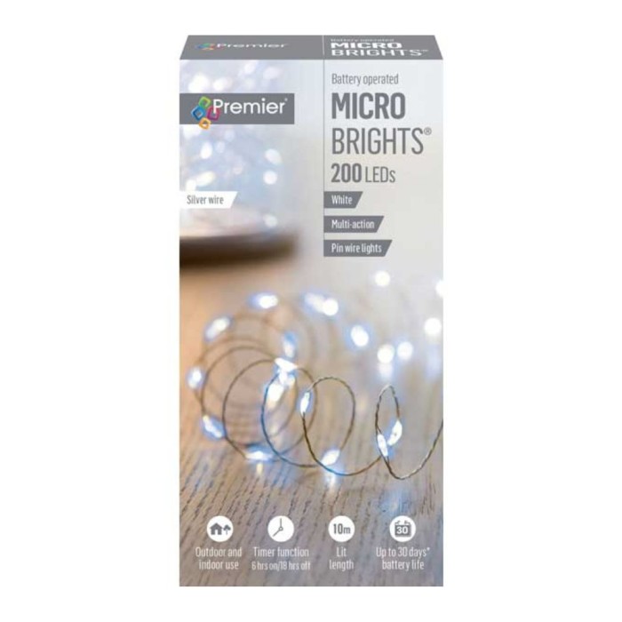 200 Battery Operated MicroBrights - White