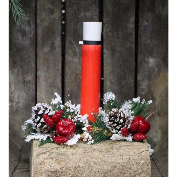 Christmas Log Candle (Mains powered)