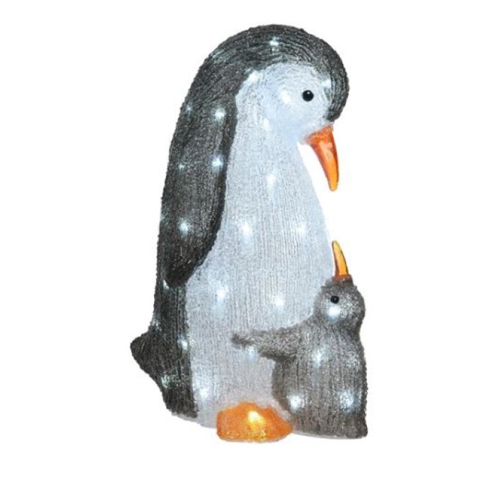 LED Acrylic Penguin With Baby
