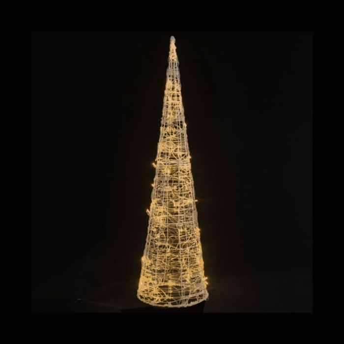 Acrylic Warm White LED Pyramid Cone 90cm