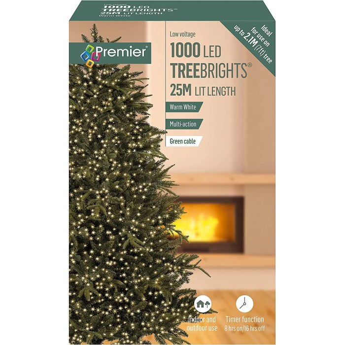 1000 White Multi Action TreeBrights LED Lights with Timer