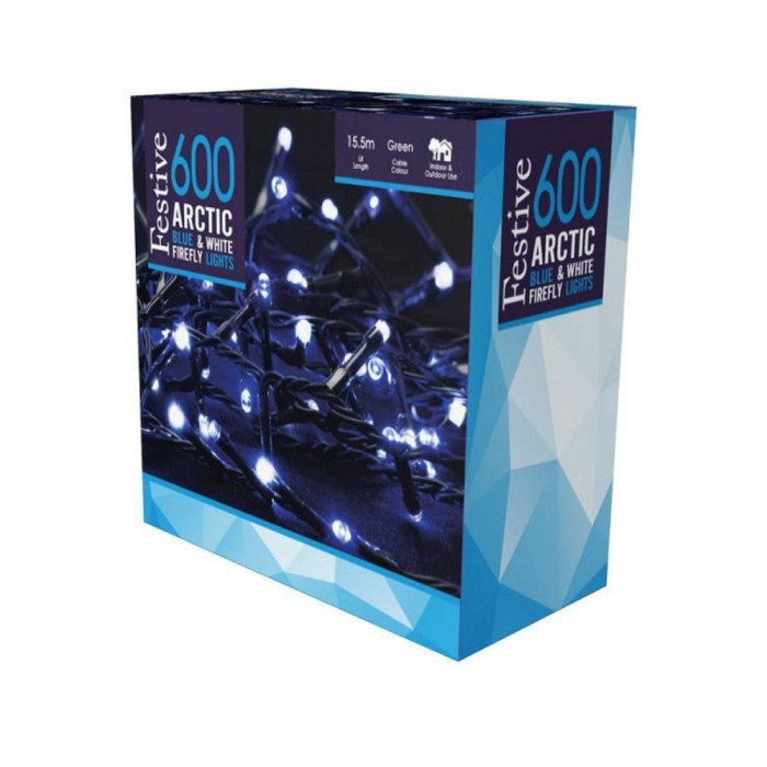 600 Blue & White Arctic Firefly Lights