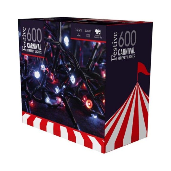 600 Red & White Carnival Firefly Lights