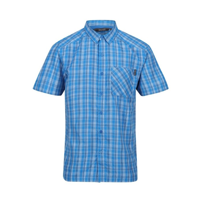 Men's Kalambo VII Short Sleeved Shirt Indigo Blue Check