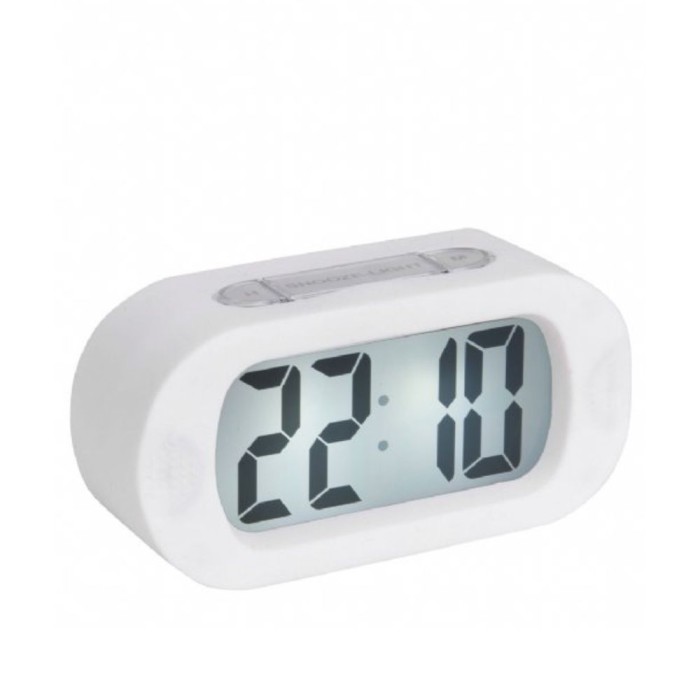 Rubberised Alarm Clock White