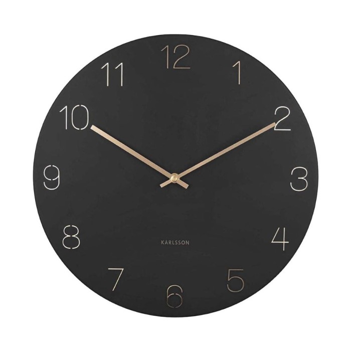 Wall Clock 'Charm Engraved' Black 40cm