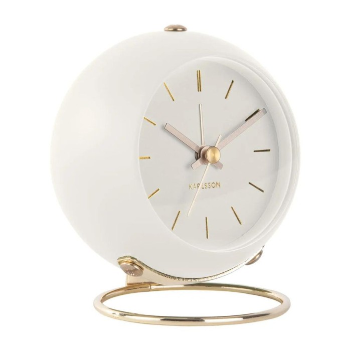 Alarm Clock Globe White
