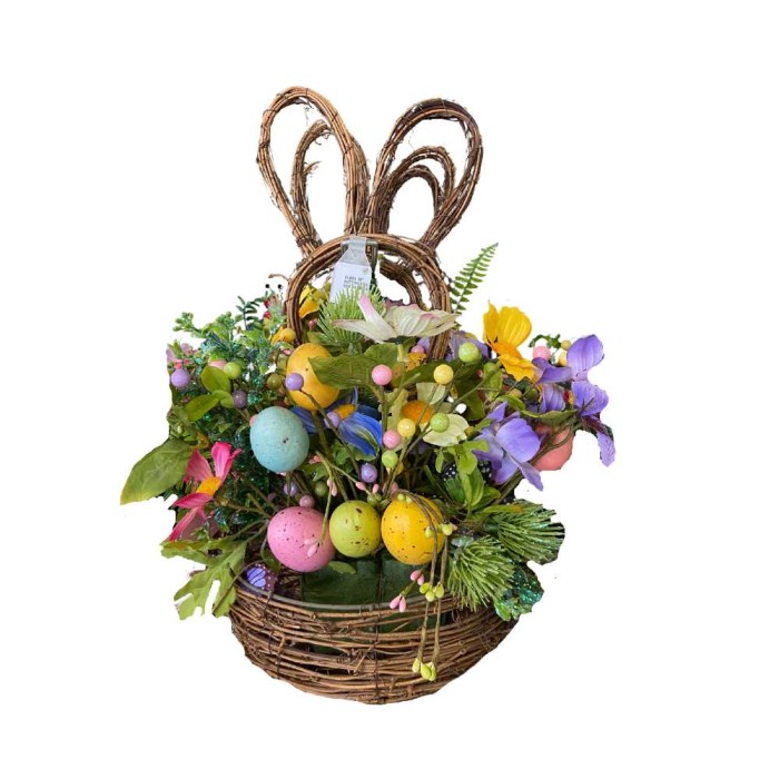 Butterfly & Egg Rabbit Hanging Basket 18"