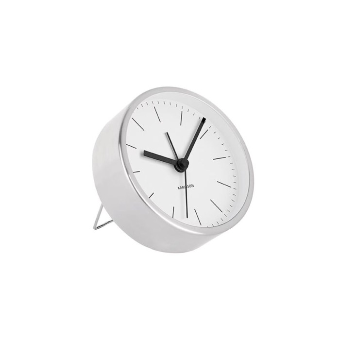 Minimal White/Nickel Alarm Clock