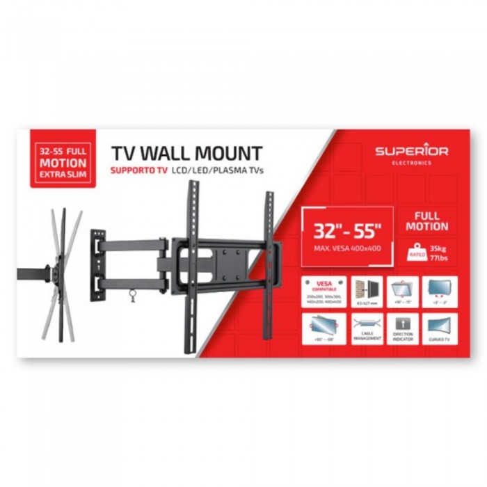 TV Wall Mount 32-55" Full Motion Extra Slim