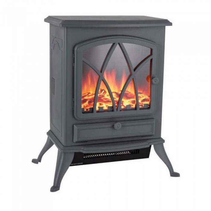 Warmlite Sterling Electric Fire Stove Grey 2Kw