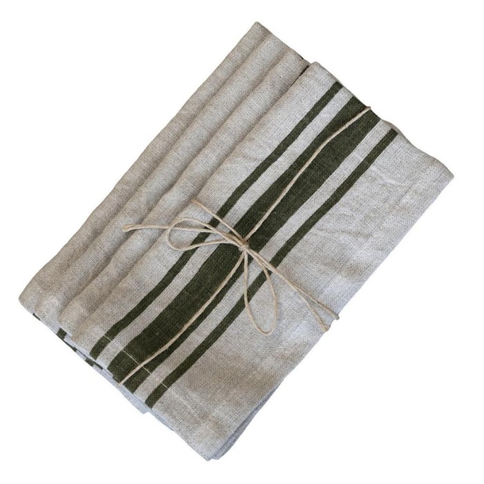 Napkin with Grain Sack Stripe Linen Set