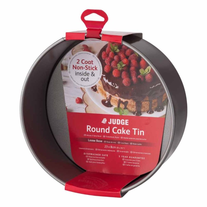 Loose Base Round Cake Tin 23cm x 8cm