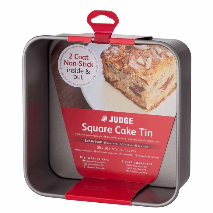 Square Cake Tin 20cm x 20cm x 7cm