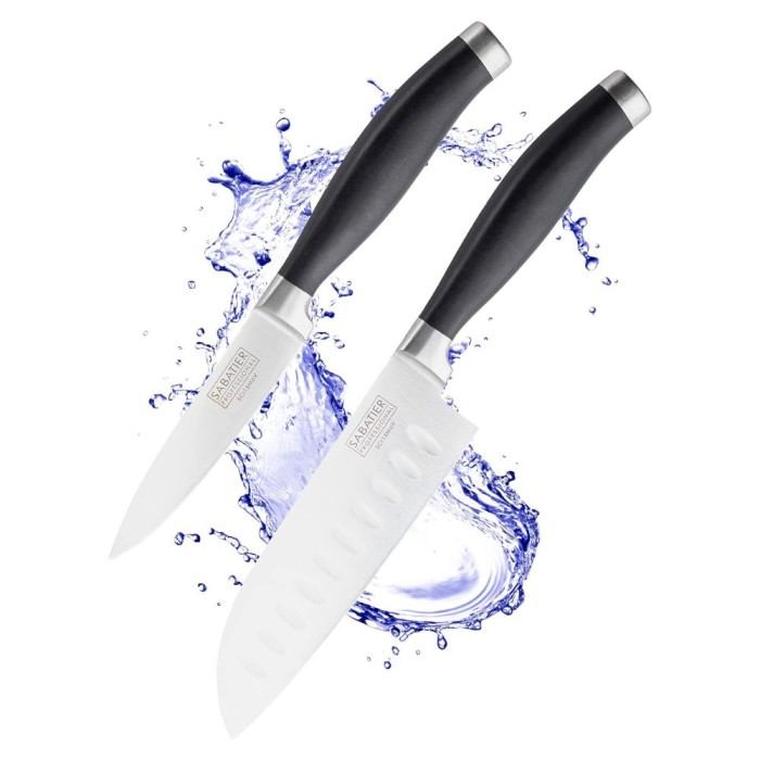 2 Piece Kitchen Knife Set - Black 