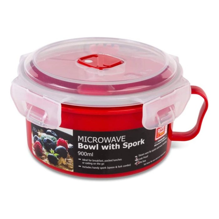 Plus Microwave Cookware Bowl W/ Spork