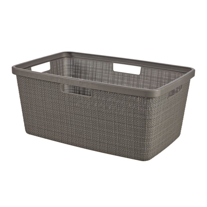 Jute Laundry Basket 46L Grey