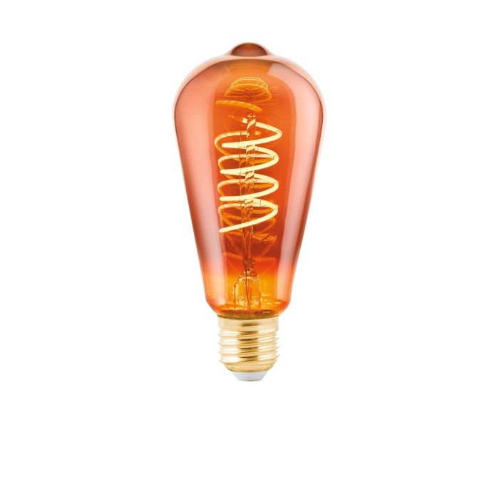Copper Vaporised Spiral LED E27 4W Bulb
