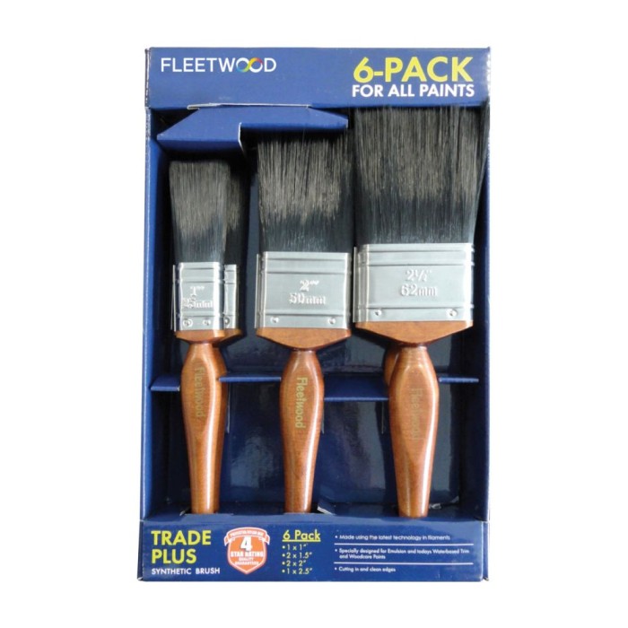 All Paints Trade Plus Brush Set Pack of 6