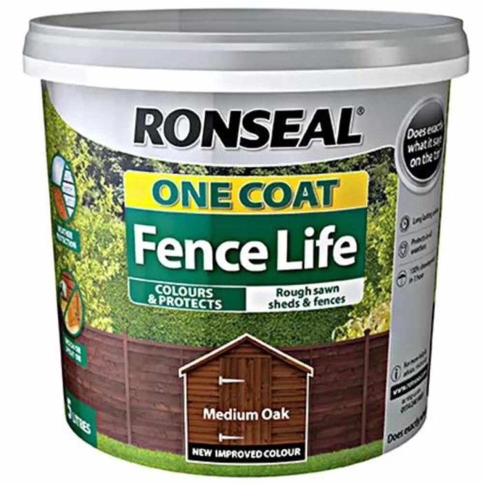 One Coat Fence Life Medium Oak 5l
