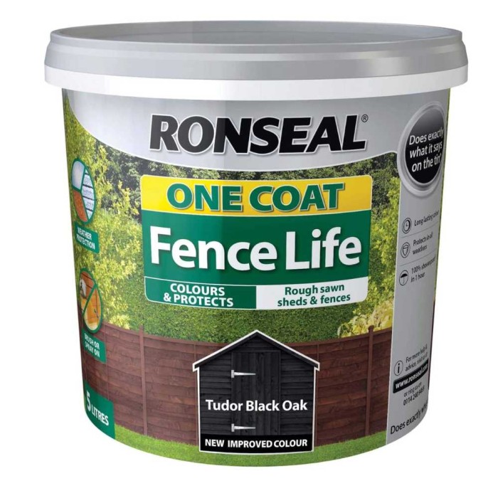 One Coat Fence Life Tudor Black 5l