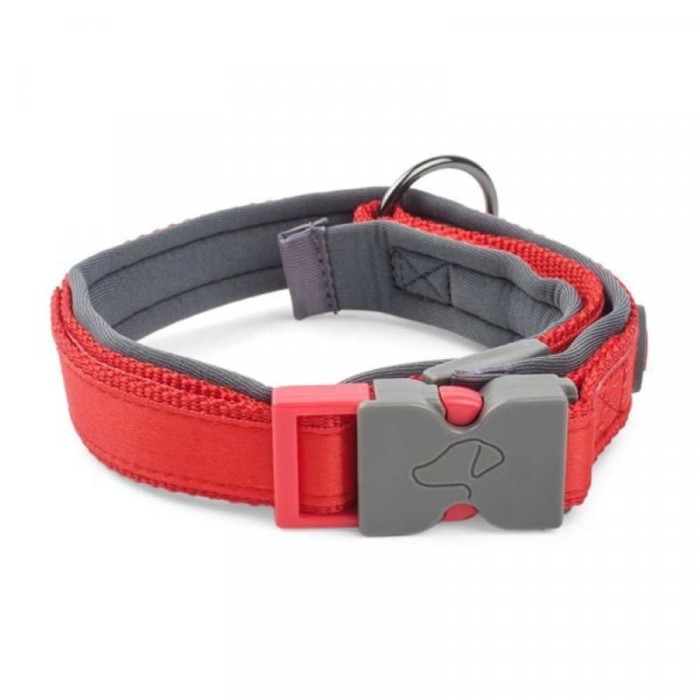 Uber-Active Padded Dog Collar Red